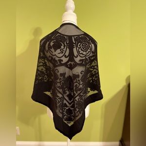 NWT Beautiful black velvet patterned wrap/ pagmina /  scarf